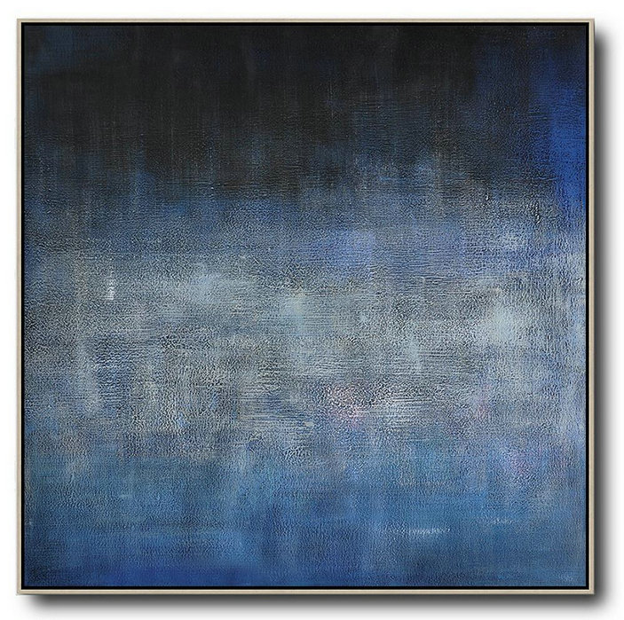 Abstract Painting Extra Large Canvas Art,Oversized Contemporary Painting,Acrylic Painting Large Wall Art Dark Blue,Black,Grey